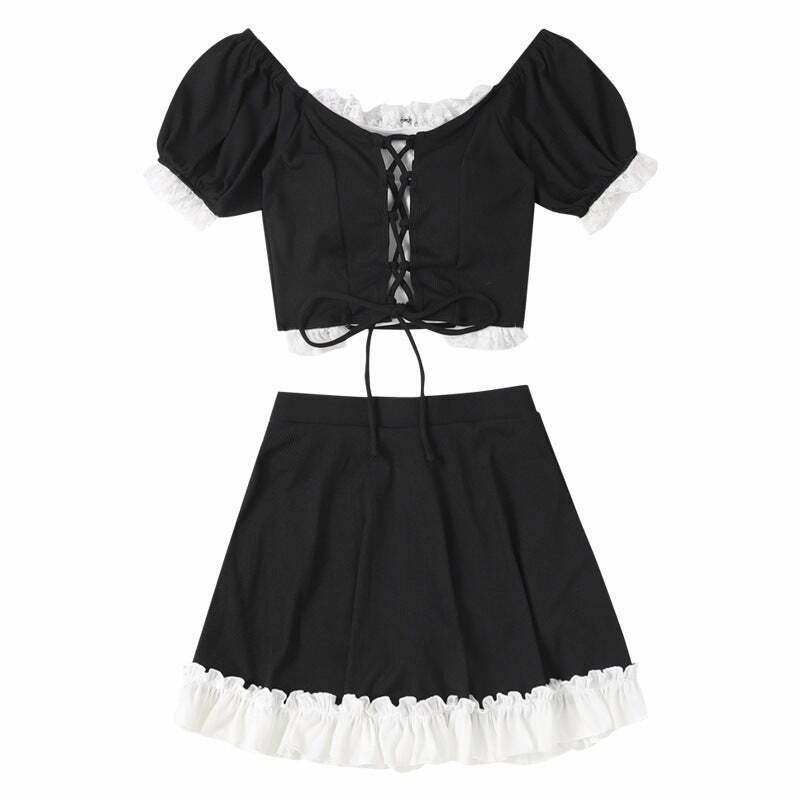 Y2K Lace-Up Two-Piece Swimsuit: Sexy Backless Design, Perfect for Niche Women's Fashion Y2K Lace-Up Two-Piece Swimsuit: Sexy Backless Design, Perfect for Niche Women's Fashion