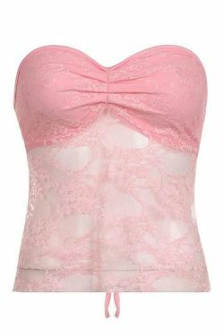 Y2K Lace Backless Bandeau Top: Coquette Aesthetic, Grunge Style, Cute Tops, Pastel Goth, Cargo Skirt
