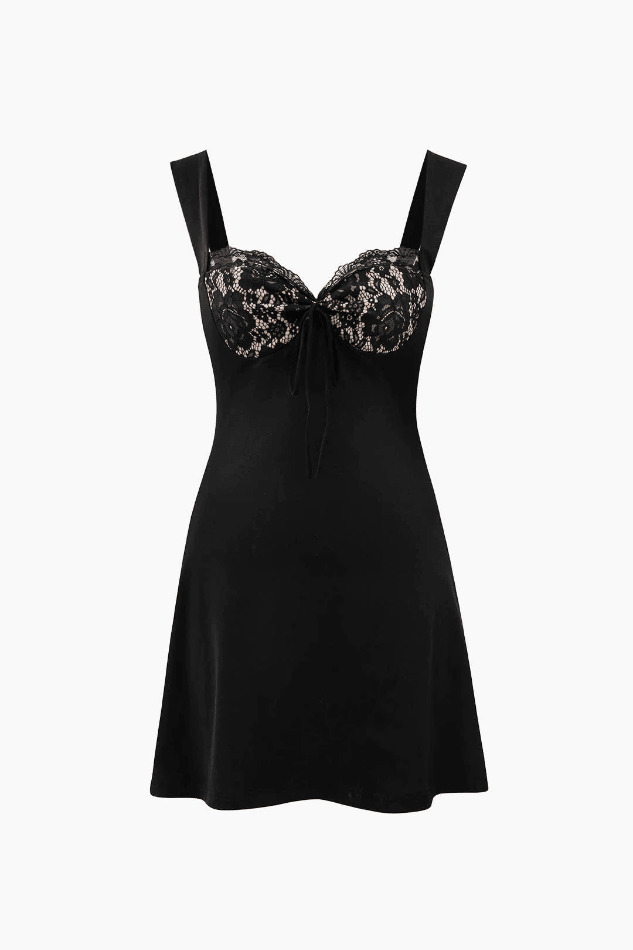 Y2K Lace Bustier Mini Dress: Coquette Aesthetic with a Touch of Grunge Style for Women's Fashion