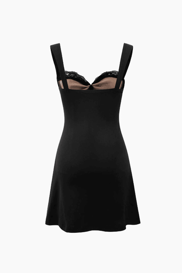 Y2K Lace Bustier Mini Dress: Coquette Aesthetic with a Touch of Grunge Style for Women's Fashion