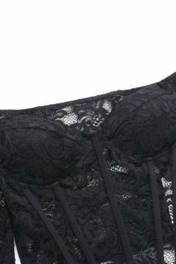 Y2K Lace Corset Off-Shoulder Long Sleeve Top - Coquette Aesthetic Fashion Statement