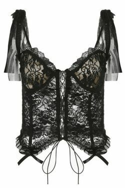 Y2K Lace Corset Top: Coquette Aesthetic with Grunge Style, Pastel Goth Vibes, and Vintage Flair