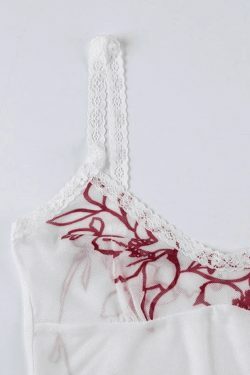 Y2K Lace Mesh Cami Top: Coquette Aesthetic, Grunge Style, Cute Pastel Goth Fashion