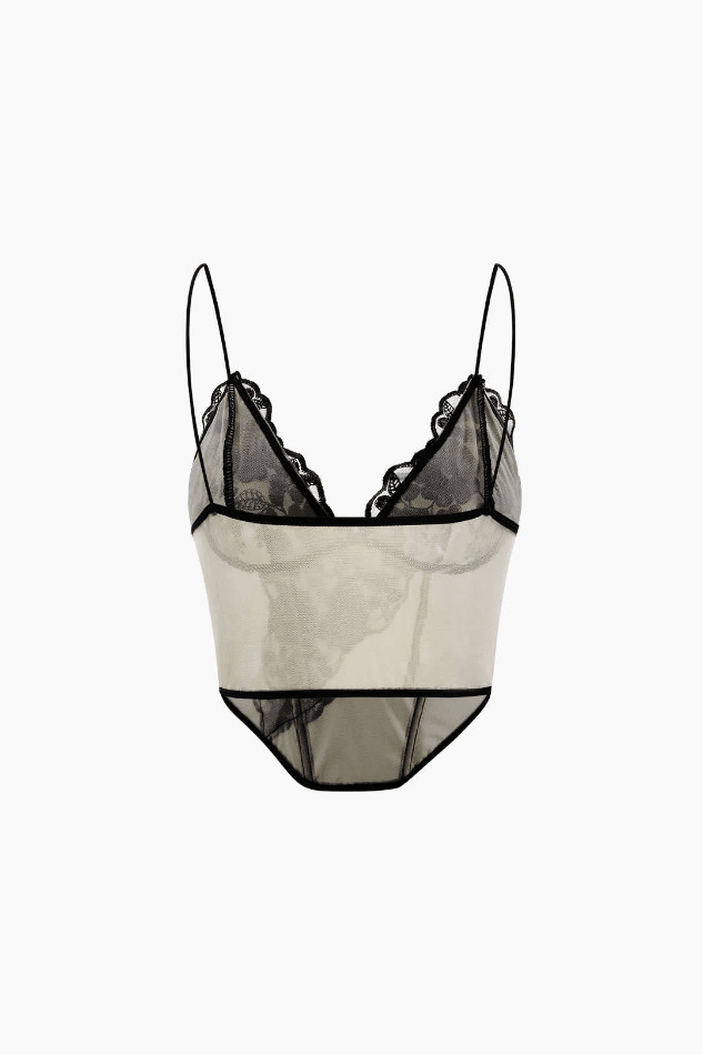 Y2K Lace Panel Mesh Cami Top - Coquette Aesthetic Grunge Style - Cute Pastel Goth Fashion Y2K Lace Panel Mesh Cami Top - Coquette Aesthetic Grunge Style - Cute Pastel Goth Fashion