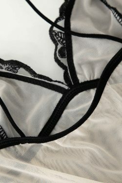 Y2K Lace Panel Mesh Cami Top - Coquette Aesthetic Grunge Style - Cute Pastel Goth Fashion