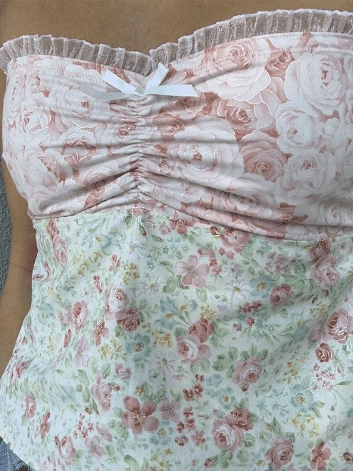 Y2K Lace Plaid Bandeau: Coquette Aesthetic Cute Tops for Women - Grunge Style Fashion Y2K Lace Plaid Bandeau: Coquette Aesthetic Cute Tops for Women - Grunge Style Fashion