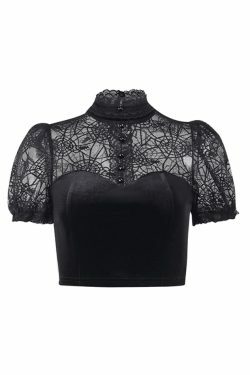 Y2K Lace Spider Web Tee: Coquette Aesthetic Grunge Style, Cute Tops, Pastel Goth, Cargo Skirt