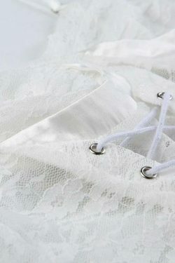 Y2K Lace Splice Crossover Tie Up Cami Top - Coquette Aesthetic Grunge Style Cute Tops