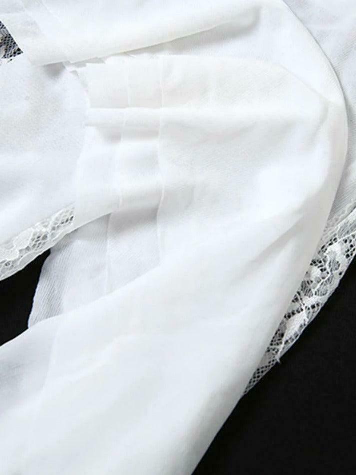 Y2K Lace Splice Ruffled Hem Cami Top - Coquette Aesthetic, Grunge Style, Cute Tops Y2K Lace Splice Ruffled Hem Cami Top - Coquette Aesthetic, Grunge Style, Cute Tops