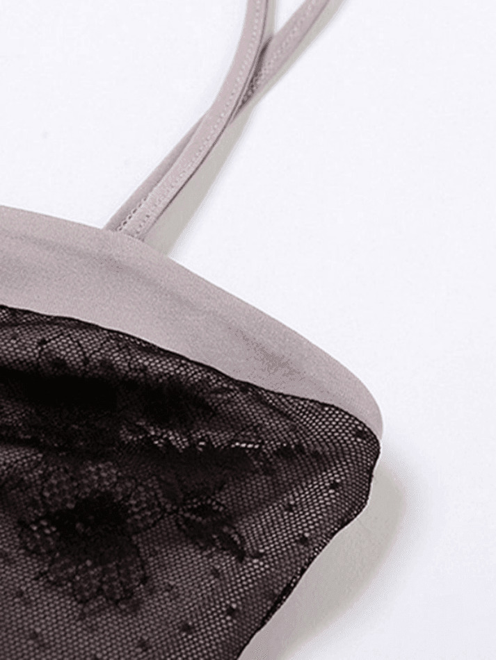 Y2K Lace Stitching Crop Cami Top for Women - Coquette Aesthetic Grunge Style Fashion Y2K Lace Stitching Crop Cami Top for Women - Coquette Aesthetic Grunge Style Fashion