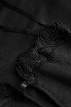 Y2K Lace Trim Backless Slit Mini Dress - Coquette Aesthetic Fashion for Women