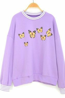 Y2K Lavender Sweatshirt - Coquette Aesthetic, Grunge Style, Cute Tops, Pastel Goth, Comfy