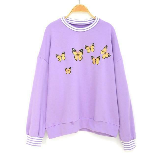 Y2K Lavender Sweatshirt - Coquette Aesthetic, Grunge Style, Cute Tops, Pastel Goth, Comfy Y2K Lavender Sweatshirt - Coquette Aesthetic, Grunge Style, Cute Tops, Pastel Goth, Comfy