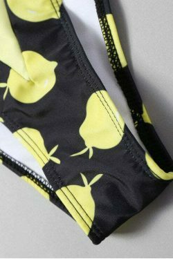 Y2K Lemon Print String Bikini Set - Coquette Aesthetic Swimwear for Women