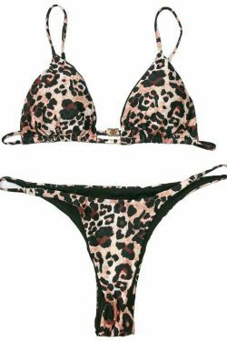 Y2K Leopard Bikini Set: Sexy Two-Piece Swimwear for Women - Coquette Aesthetic