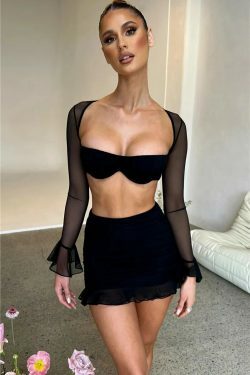 Y2K Levi Luxe Matching Set for Women: Coquette Aesthetic Cargo Skirt & Comfy Hoodie