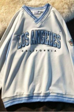 Y2K Los Angeles Sweatshirt - Coquette Grunge Aesthetic Cute Tops Pastel Goth