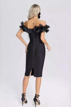 Y2K Mesh Black Bandage Dress - Coquette Aesthetic Strapless Outfit for Women