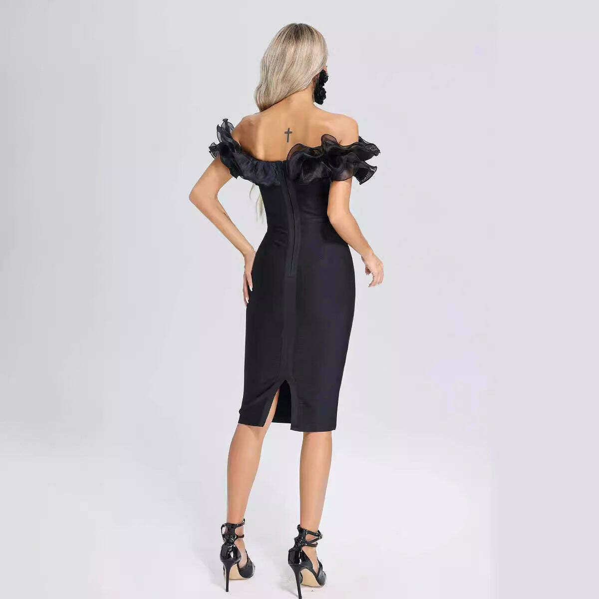 Y2K Mesh Black Bandage Dress - Coquette Aesthetic Strapless Outfit for Women Y2K Mesh Black Bandage Dress - Coquette Aesthetic Strapless Outfit for Women