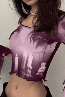 Y2K Mesh Blouse with Cropped Flare Cuffs - Coquette Aesthetic Fashion for Women