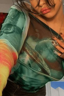 Y2K Mesh Crop Top: Coquette Aesthetic Off-Shoulder Print - Grunge Style, Cute Tops, Pastel Goth