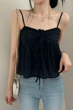 Y2K Mesh Crop Top: Tie-Front Ruched, Coquette Aesthetic, Grunge Style, Cute Pastel Goth Outfit