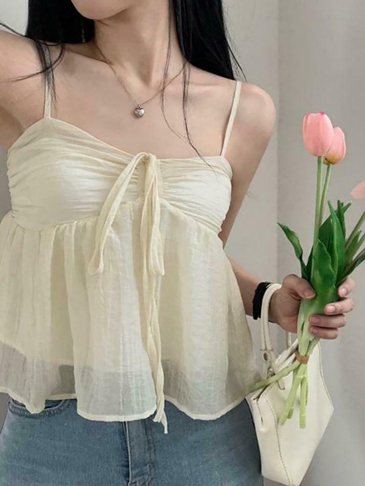 Y2K Mesh Crop Top: Tie-Front Ruched, Coquette Aesthetic, Grunge Style, Cute Pastel Goth Outfit Y2K Mesh Crop Top: Tie-Front Ruched, Coquette Aesthetic, Grunge Style, Cute Pastel Goth Outfit