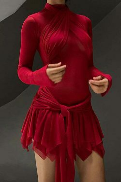 Y2K Mesh Dress: Coquette Aesthetic, Grunge Style, Pastel Goth - Women's Niche Fashion