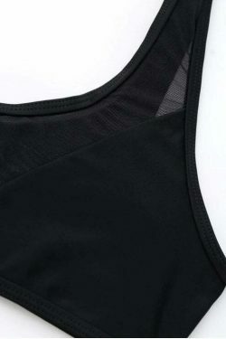 Y2K Mesh Insert High Waisted Sports Bikini - Coquette Aesthetic Swimsuit