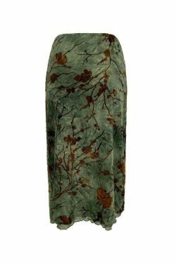 Y2K Mesh Lining Vintage Floral Midi Skirt - Coquette Aesthetic Grunge Style Women's Fashion