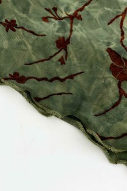 Y2K Mesh Lining Vintage Floral Midi Skirt - Coquette Aesthetic Grunge Style Women's Fashion