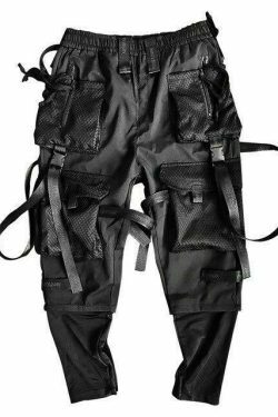 Y2K Mesh Pocket Strap Cargo Skirt: Coquette Aesthetic with Grunge Style, Pastel Goth Vibe