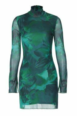 Y2K Mesh Printed Slim Dress - Coquette Aesthetic, Grunge Style, Pastel Goth