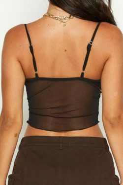 Y2K Mesh Tank: Coquette Aesthetic, Grunge Style, Cute Tops, Pastel Goth