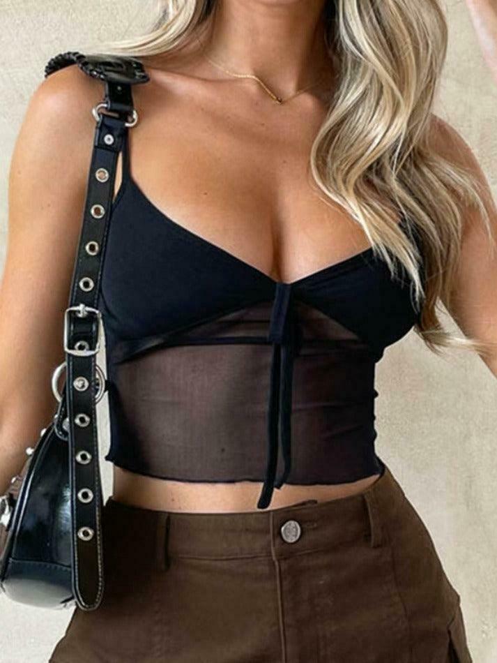 Y2K Mesh Tank: Coquette Aesthetic, Grunge Style, Cute Tops, Pastel Goth Y2K Mesh Tank: Coquette Aesthetic, Grunge Style, Cute Tops, Pastel Goth