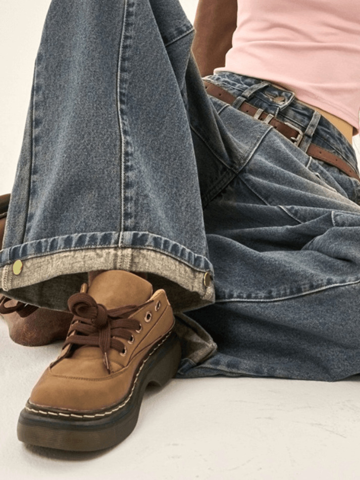 Y2K Patchwork Straight Loose Boyfriend Jeans - Coquette Aesthetic Grunge Style Cargo Skirt Y2K Patchwork Straight Loose Boyfriend Jeans - Coquette Aesthetic Grunge Style Cargo Skirt