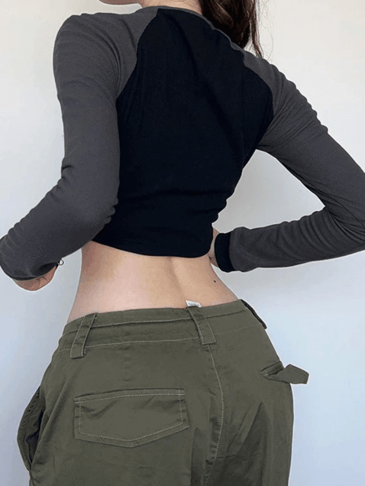 Y2K Patchwork Zip-Up Crop Top: Coquette Aesthetic Grunge Style - Cute Pastel Goth Fashion for Women Y2K Patchwork Zip-Up Crop Top: Coquette Aesthetic Grunge Style - Cute Pastel Goth Fashion for Women