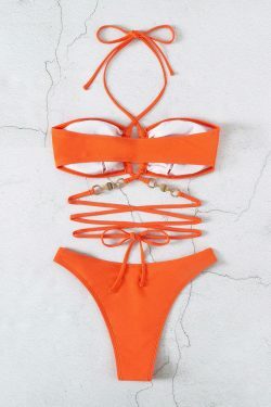 Y2K Pearl Neck Beach Bikini: Coquette Aesthetic, Grunge Style, Cute Tops, Pastel Goth