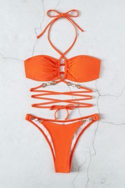 Y2K Pearl Neck Beach Bikini: Coquette Aesthetic, Grunge Style, Cute Tops, Pastel Goth