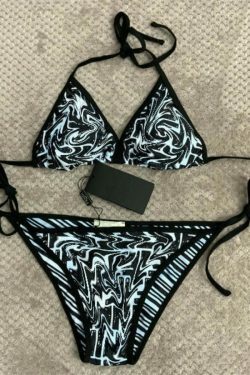 Y2K Plaid Bikini Set with Trendy Front Tie - Niche Women's Fashion