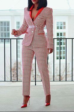 Y2K Plaid Casual Blazer Suit for Women - Coquette Aesthetic Grunge Style