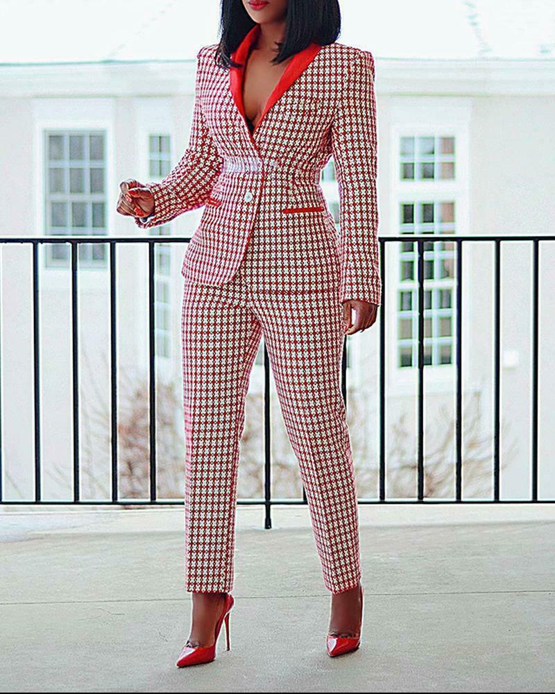 Y2K Plaid Casual Blazer Suit for Women - Coquette Aesthetic Grunge Style Y2K Plaid Casual Blazer Suit for Women - Coquette Aesthetic Grunge Style