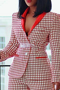 Y2K Plaid Casual Blazer Suit for Women - Coquette Aesthetic Grunge Style
