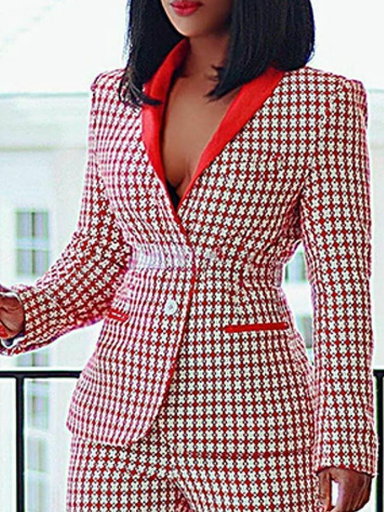 Y2K Plaid Casual Blazer Suit for Women - Coquette Aesthetic Grunge Style Y2K Plaid Casual Blazer Suit for Women - Coquette Aesthetic Grunge Style