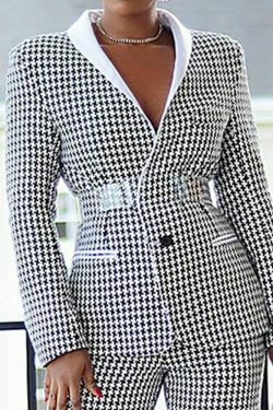 Y2K Plaid Casual Blazer Suit for Women - Coquette Aesthetic Grunge Style