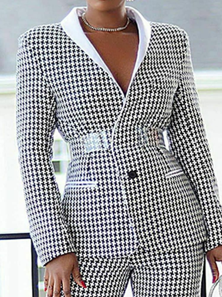 Y2K Plaid Casual Blazer Suit for Women - Coquette Aesthetic Grunge Style Y2K Plaid Casual Blazer Suit for Women - Coquette Aesthetic Grunge Style