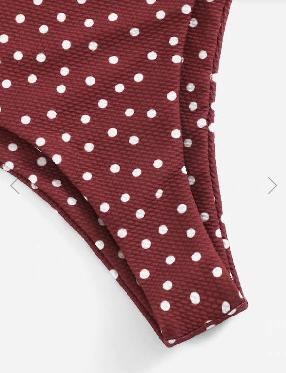 Y2K Polka Dot Bandeau Bikini - Coquette Aesthetic Swimwear for Women