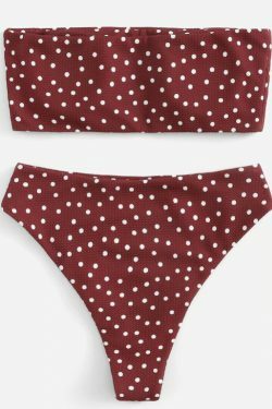 Y2K Polka Dot Bandeau Bikini - Coquette Aesthetic Swimwear for Women