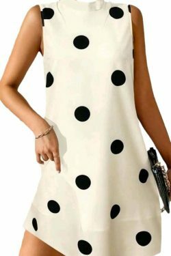 Y2K Polka Dot Sleeveless Dress: Coquette Aesthetic with Grunge & Pastel Goth Vibes