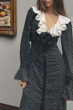 Y2K Polka Dotted Bodycon Dress: Coquette Aesthetic - Grunge Style,